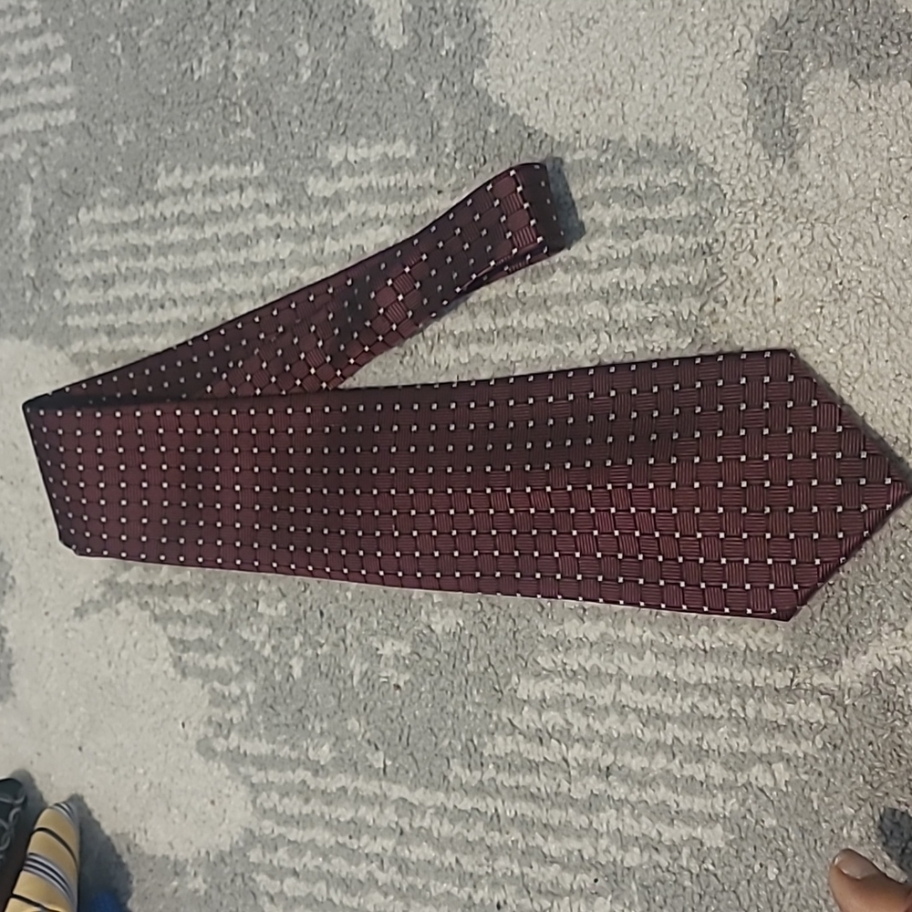 Pronto uomo tie red geometric 100% silk men's
